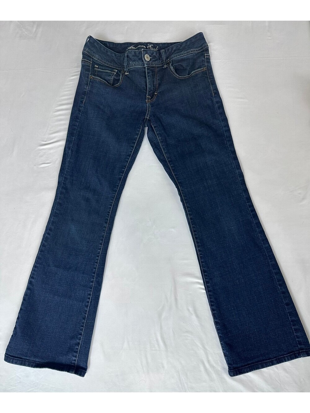 American Eagle Original Boot Jeans Size 8 Short Dark Wash Bootcut Denim